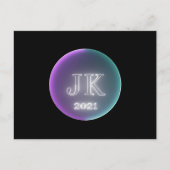 JK 2021紫のティール(緑がかった色)線はがき ポストカード (正面)