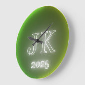 JK 2025 Green Yellow Wall Clock ラージ壁時計 (傾斜)