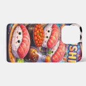 JK Sushi – Funda iPhone Diseño Sushi Kawaii Neon iPhoneケース (裏面横)