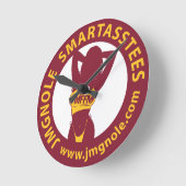 JMGNole SmartassTees ラウンド壁時計 (傾斜)