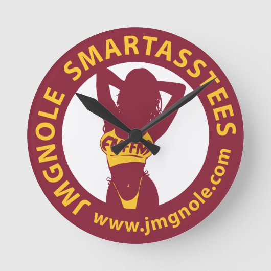 JMGNole SmartassTees ラウンド壁時計 (正面)