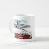 JMLによる冬のシーンマグ コーヒーマグカップ (正面左)