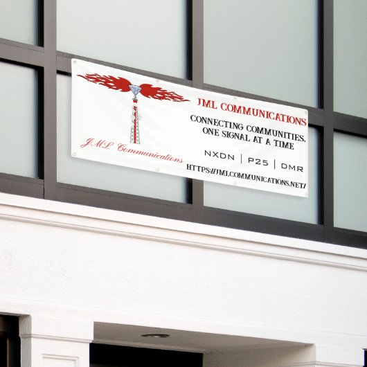 JML通信事業 横断幕 (ビルの外側)