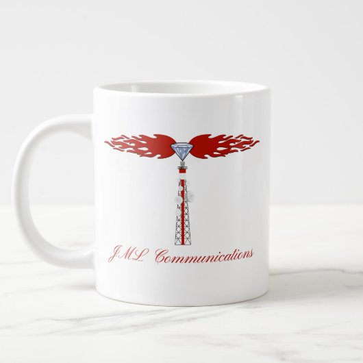 JML Communications Towerロゴ ジャンボコーヒーマグカップ (左)