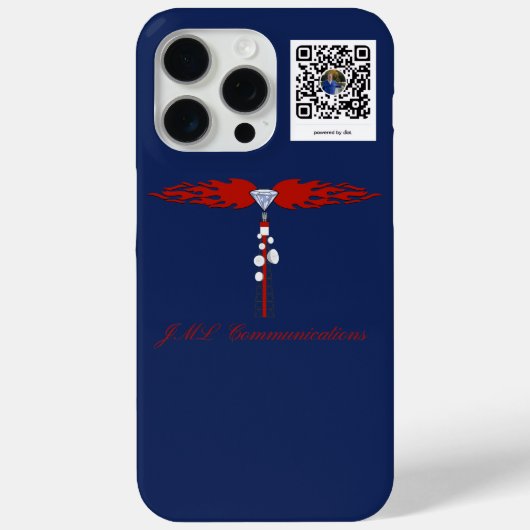 JML Communications Tower Logo & Joe's dot.card Case-Mate iPhoneケース (裏面)