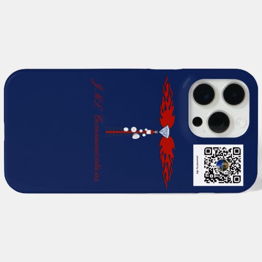 JML Communications Tower Logo & Joe's dot.card Case-Mate iPhoneケース (裏面 (横))