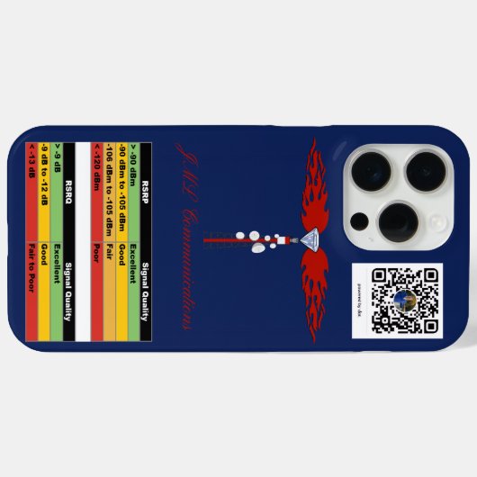 JML Communications Tower Logo & RSRP Signal Streng Case-Mate iPhoneケース (裏面 (横))
