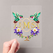 JMS Hummingbird Any Letters Custom Wedding アクリル招待状 (インサイチュ (ポータブル))