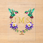 JMS Hummingbird Any Letters Custom Wedding アクリル招待状 (正面)