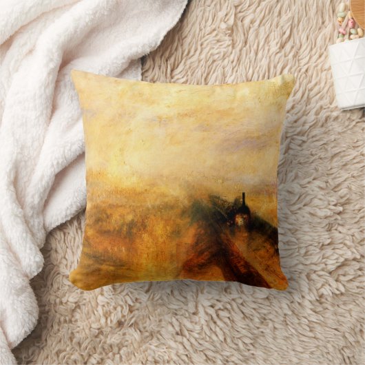 JMWターナー雨蒸気および速度の装飾用クッション クッション (ブランケット)