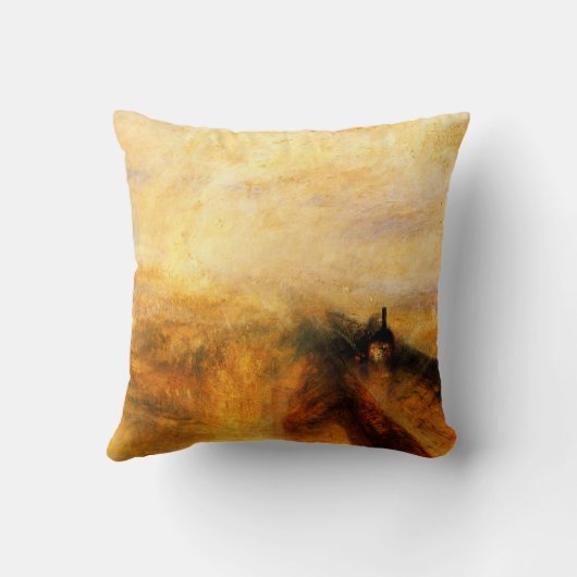 JMWターナー雨蒸気および速度の装飾用クッション クッション (裏面)