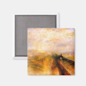 JMWターナー – 雨の蒸気とウェスターのスピード素晴らしアップ マグネット (正面/裏面)