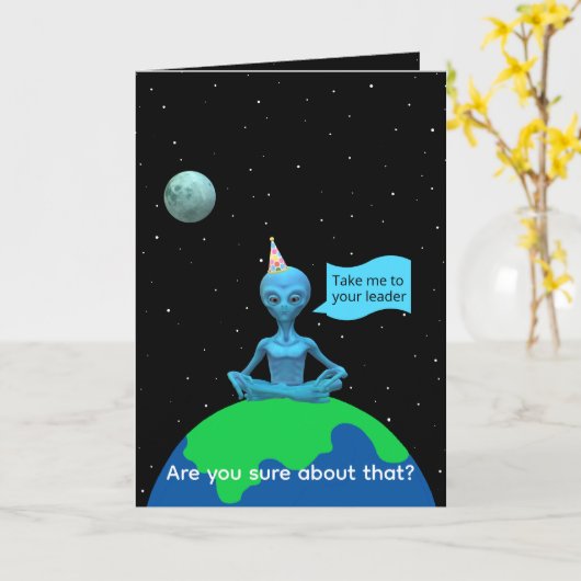 Jo画像によるエイリアン誕生日カード カード (黄色い花)