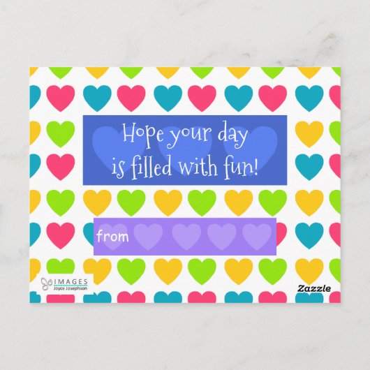 Jo画像による子供用バレンタイン葉書 ポストカード (裏面)