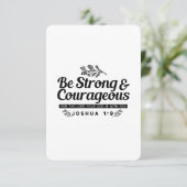 Jo 1:9聖書の聖句デザイン – 強く、勇気ある サンキューカード (スタンド正面)