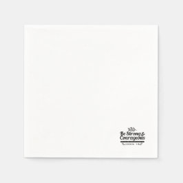 Jo 1:9聖書の聖句デザイン – 強く、勇気ある スタンダードカクテルナプキン