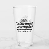 Jo 1:9聖書の聖句デザイン – 強く、勇気ある タンブラーグラス (裏面)
