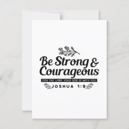 Jo 1:9聖書の聖句デザイン – 強く、勇気ある ポストカード