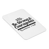 Jo 1:9聖書の聖句デザイン – 強く、勇気ある マグネット (右側)