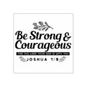 Jo 1:9聖書の聖句デザイン – 強く、勇気ある ラバースタンプ (インプリント)
