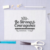 Jo 1:9聖書の聖句デザイン – 強く、勇気ある 薄葉紙 (クラフト)