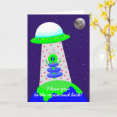 Jo Imagesによるエイリアン付きハッピーバレンタインデーカード カード (黄色い花)