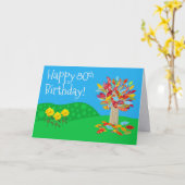 Jo Imagesによる新しい秋の木の80歳の誕生日カード カード (黄色い花)