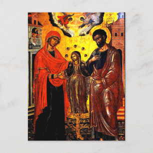 Joachim、Anna、Theotokos by Emmanuel Tzanes ポストカード