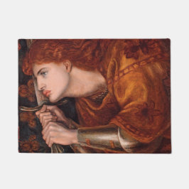 Joan of Arc (ポートレート) (by Dante Gabriel Rossetti) ドアマット