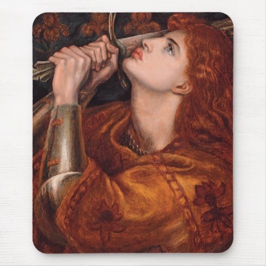 Joan of Arc (ポートレート) (by Dante Gabriel Rossetti) マウスパッド (正面)