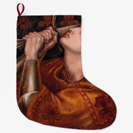Joan of Arc (ポートレート) (by Dante Gabriel Rossetti) ラージクリスマスストッキング