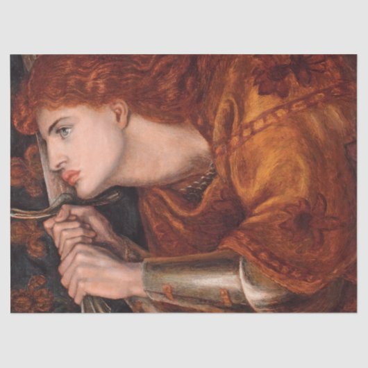 Joan of Arc (ポートレート) (by Dante Gabriel Rossetti) 薄葉紙 (正面)