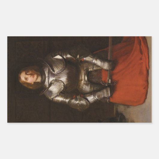 Joan of Arc (by John Everett Millais) 長方形シール (正面)