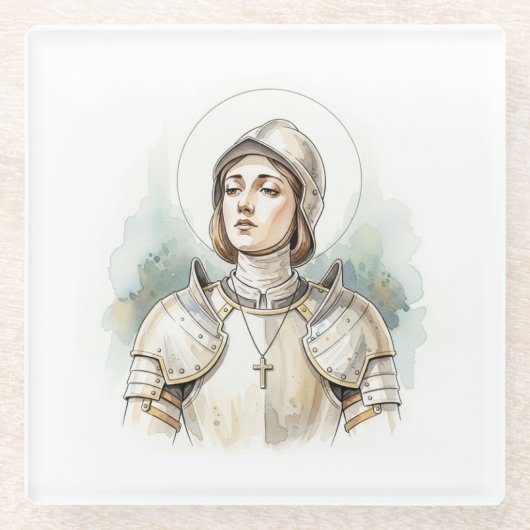 Joan of Arc , Catholic Gifts ガラスコースター (正面)