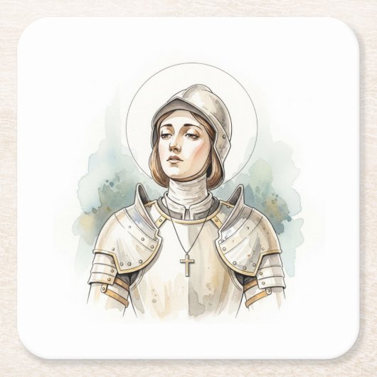 Joan of Arc , Catholic Gifts スクエアペーパーコースター (正面)