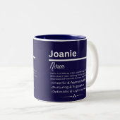 Joanie Personalized Girl Name Meaning Coffee Mug ツートーンマグカップ (正面右)