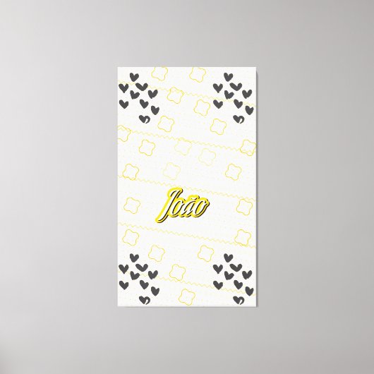 João, nome pessoal de caligrafia desenhada à mão キャンバスプリント (正面)