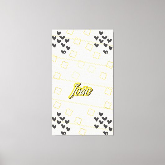 João, nome pessoal de caligrafia desenhada à mão キャンバスプリント (正面)