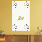 João, nome pessoal de caligrafia desenhada à mão キャンバスプリント (インサイチュ (リビング))