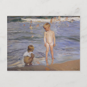 Joaquin Sorolla – 午後の太陽の下で入浴する子供たち ポストカード