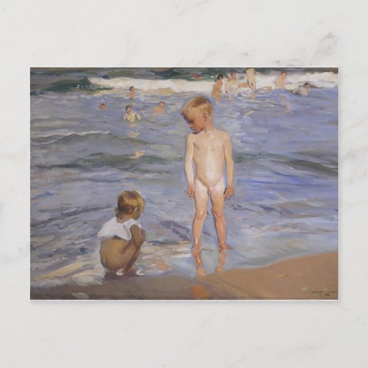 Joaquin Sorolla – 午後の太陽の下で入浴する子供たち ポストカード (正面)