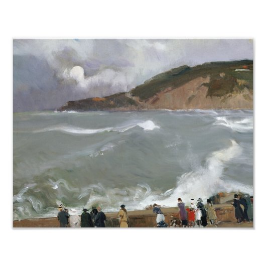 Joaquin Sorolla – 防波堤、サンセバスチャン フォトプリント (正面)