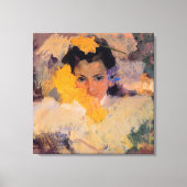 Joaquin Sorolla - Girl with Flowers キャンバスプリント (正面)