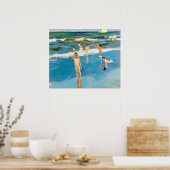 Joaquín Sorolla los niños en el mar playa ポスター (キッチン)