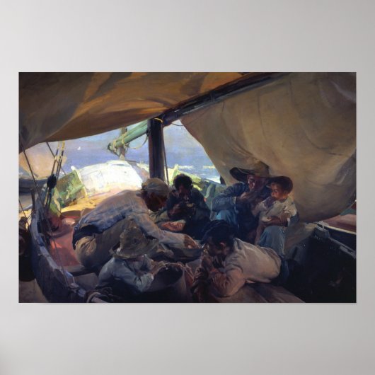 Joaquin Sorolla - Lunch on the Boat ポスター (正面)