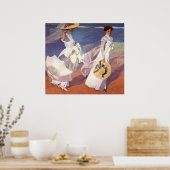 Joaquín Sorolla y Bastida Walk On The Beach ポスター (キッチン)