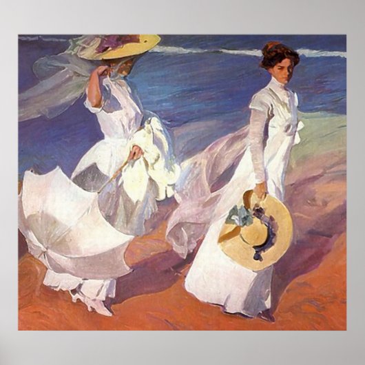 Joaquín Sorolla y Bastida Walk On The Beach ポスター (正面)