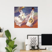 Joaquín Sorolla y Bastida Walk On The Beach ポスター (ホームオフィス)