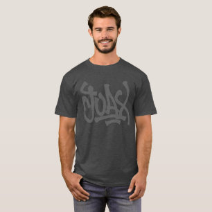 Joaxの灰色の落書きのラベル Tシャツ