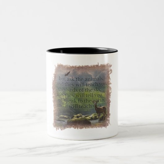 JOB 12:7 - Coffee Mug ツートーンマグカップ (中央)